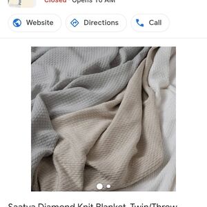 Diamond Knit Blanket in Gray, Tan, and Cream